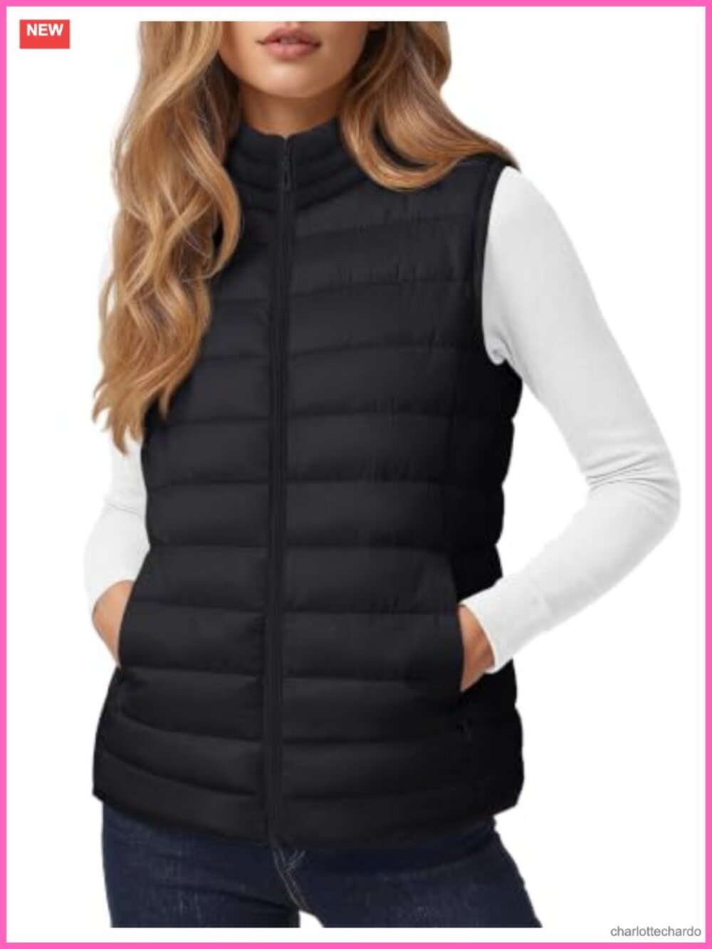 Women's Quilted Puffer Vest Sleeveless Lightweight Zip-Up